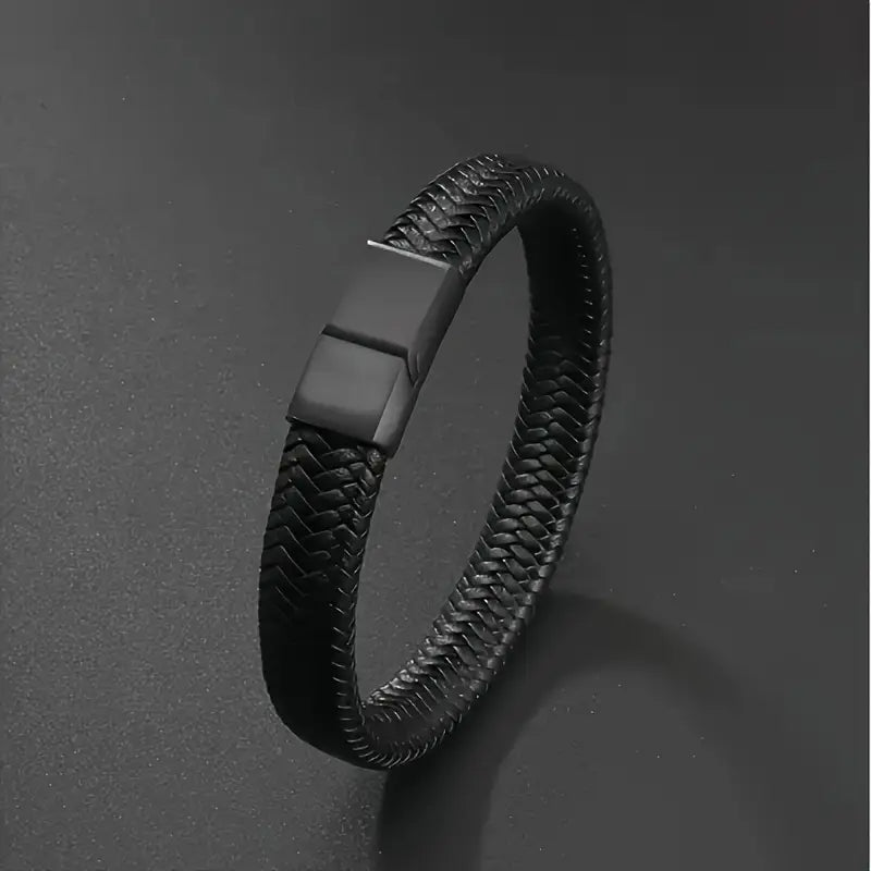 Leather Bracelet with Magnetic Clasp
