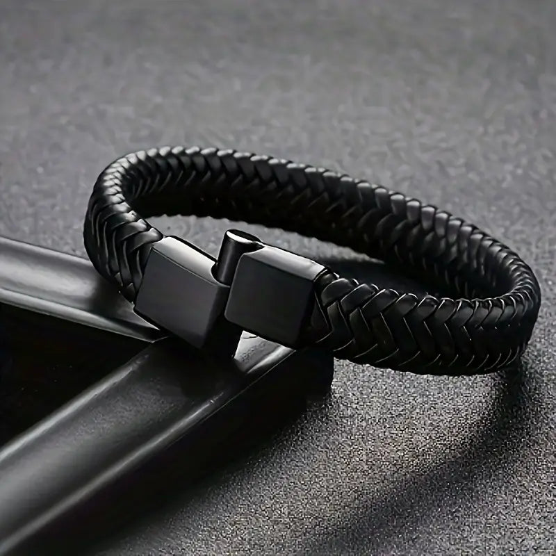 Leather Bracelet with Magnetic Clasp