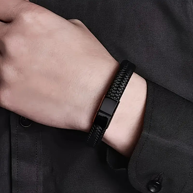 Leather Bracelet with Magnetic Clasp