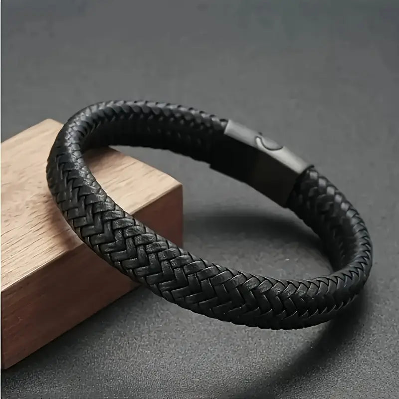 Leather Bracelet with Magnetic Clasp