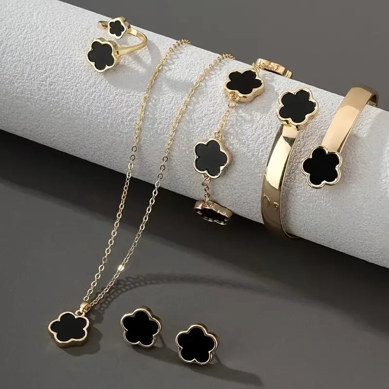 Necklace, Earrings, Bracelet, Ring Five-piece Set