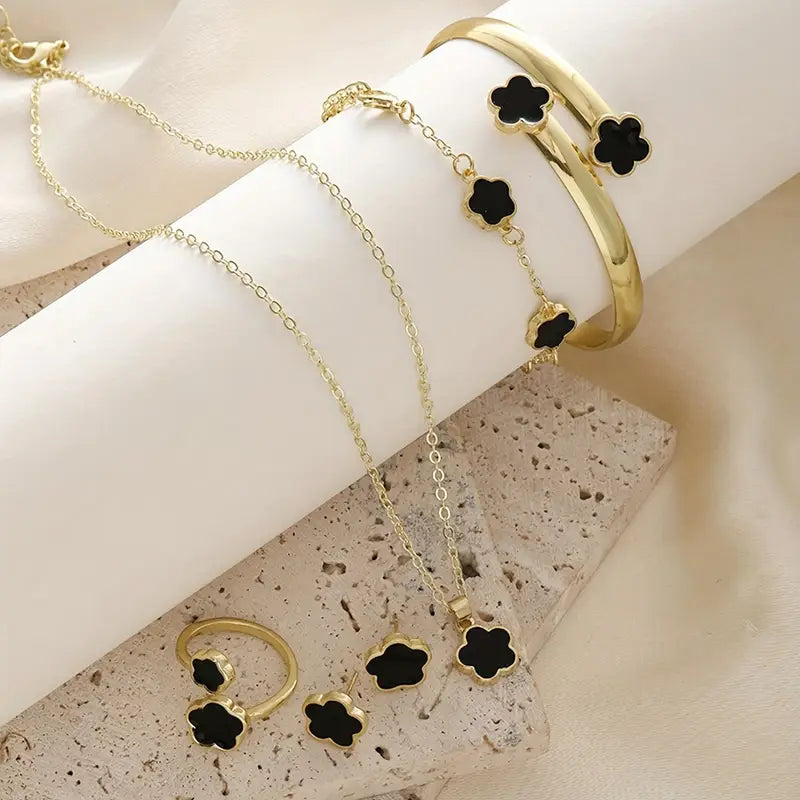 Necklace, Earrings, Bracelet, Ring Five-piece Set