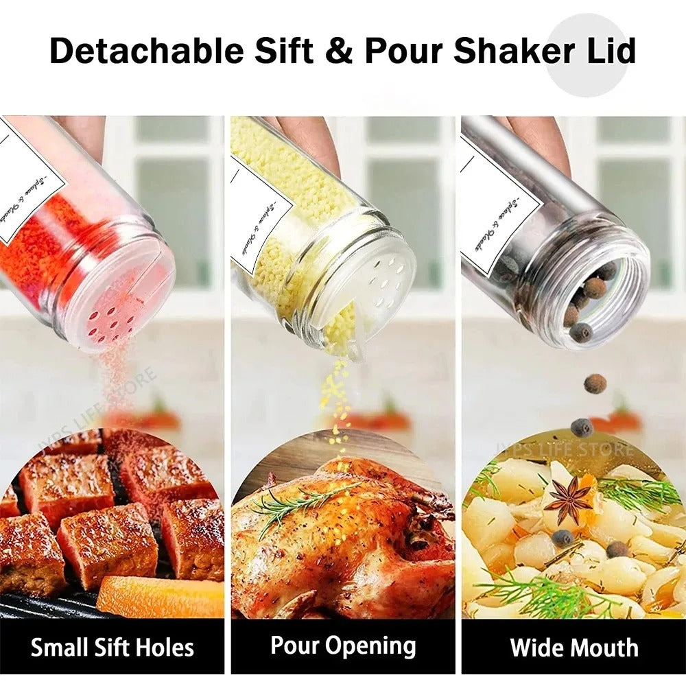 12 pcs Glass Spice Jars