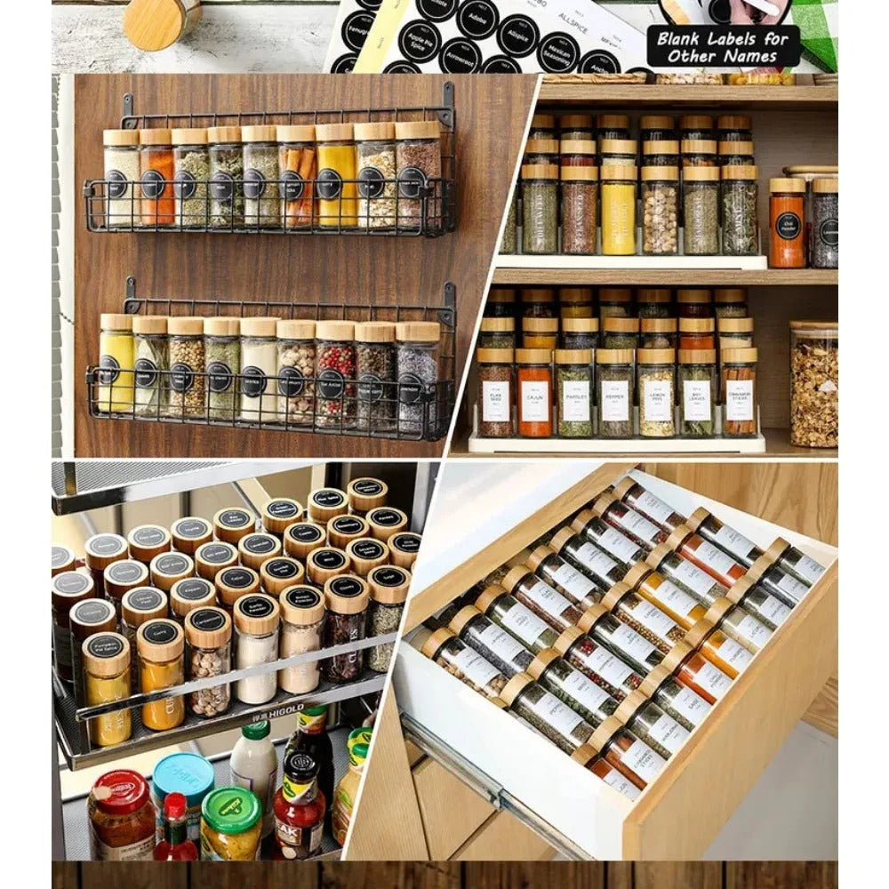 12 pcs Glass Spice Jars
