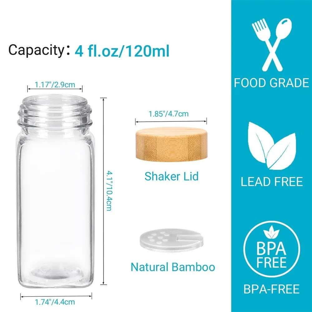 12 pcs Glass Spice Jars